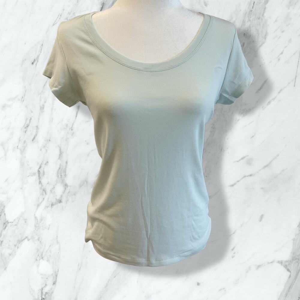 NWT Cynthia Rowley Mint Green Solid Scoop Neck Short Sleeve Knit T-Shirt Women M